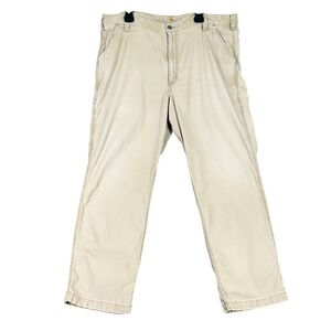 Carhartt Pants Mens Relaxed Fit Canvas‎ Work Tan 42x32 Carpenter Utility Durable
